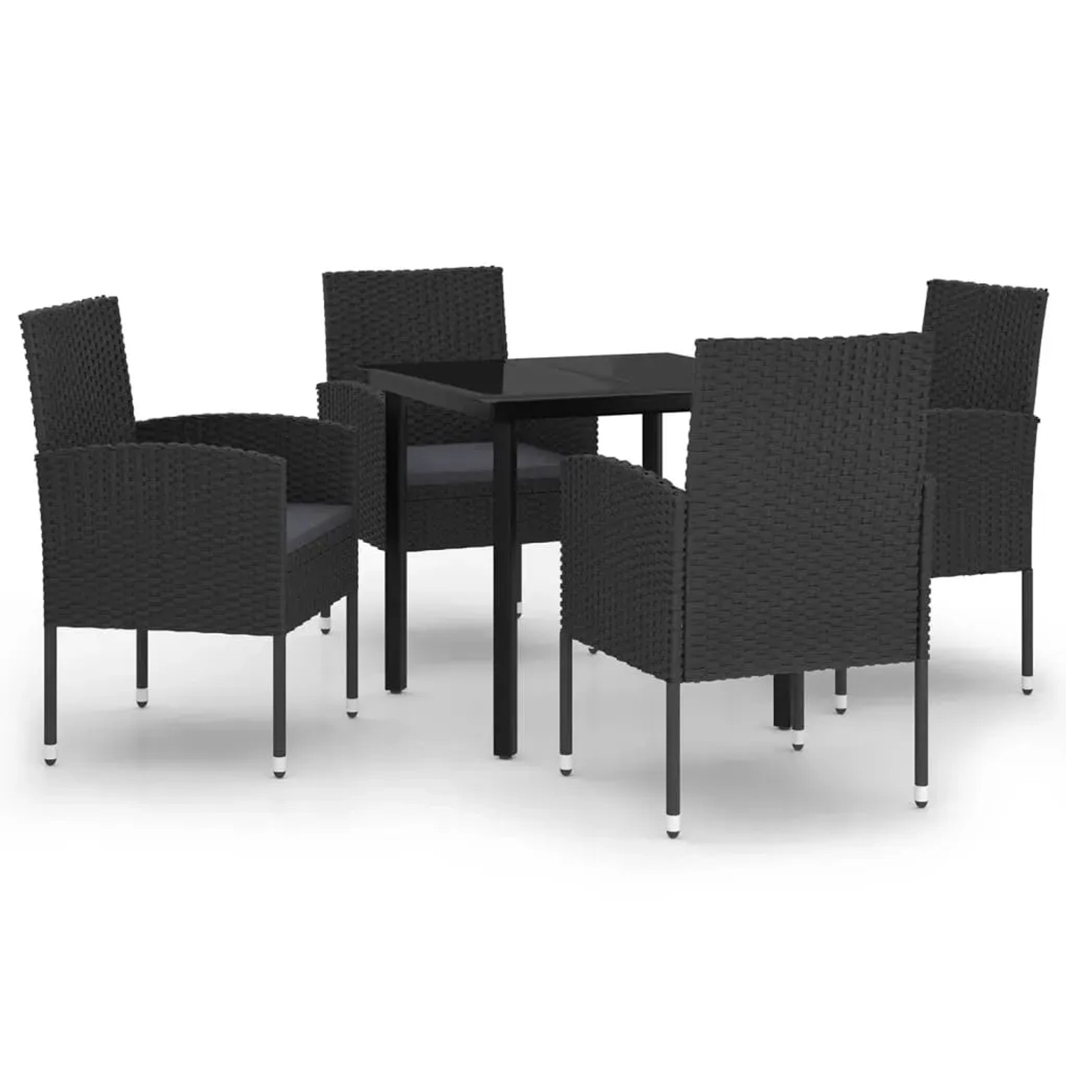 vidaXL 5-Tlg Garten-Essgruppe Schwarz 3099614
