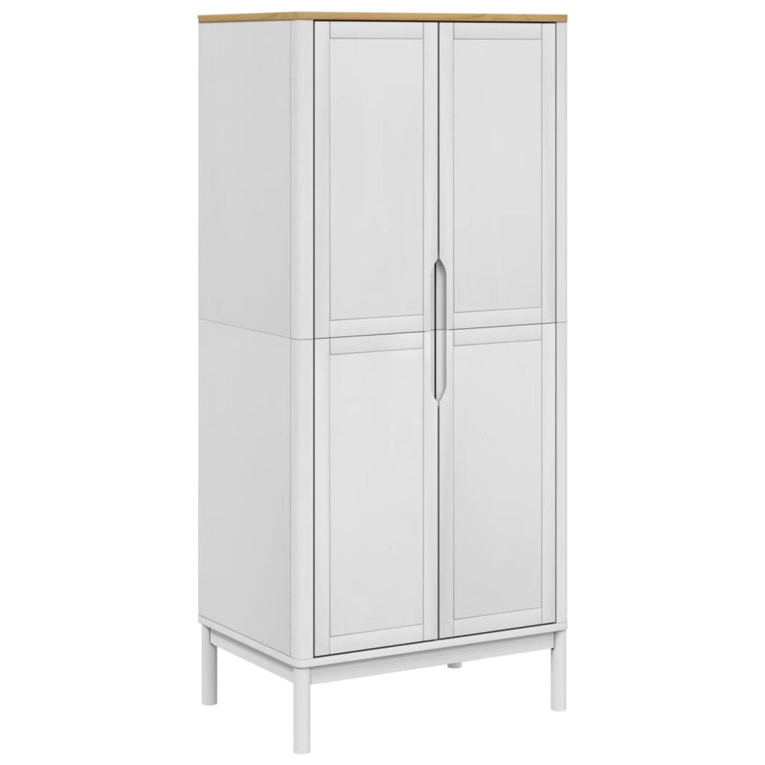vidaXL Kleiderschrank FLORO Weiß 77x53x171 cm Massivholz Kiefer 374006 günstig online kaufen
