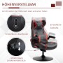Vinsetto Gaming Stuhl, schwarz-rot, mit verstellbarer Höhe, Kopfstütze und Lendenwirbelstütze.