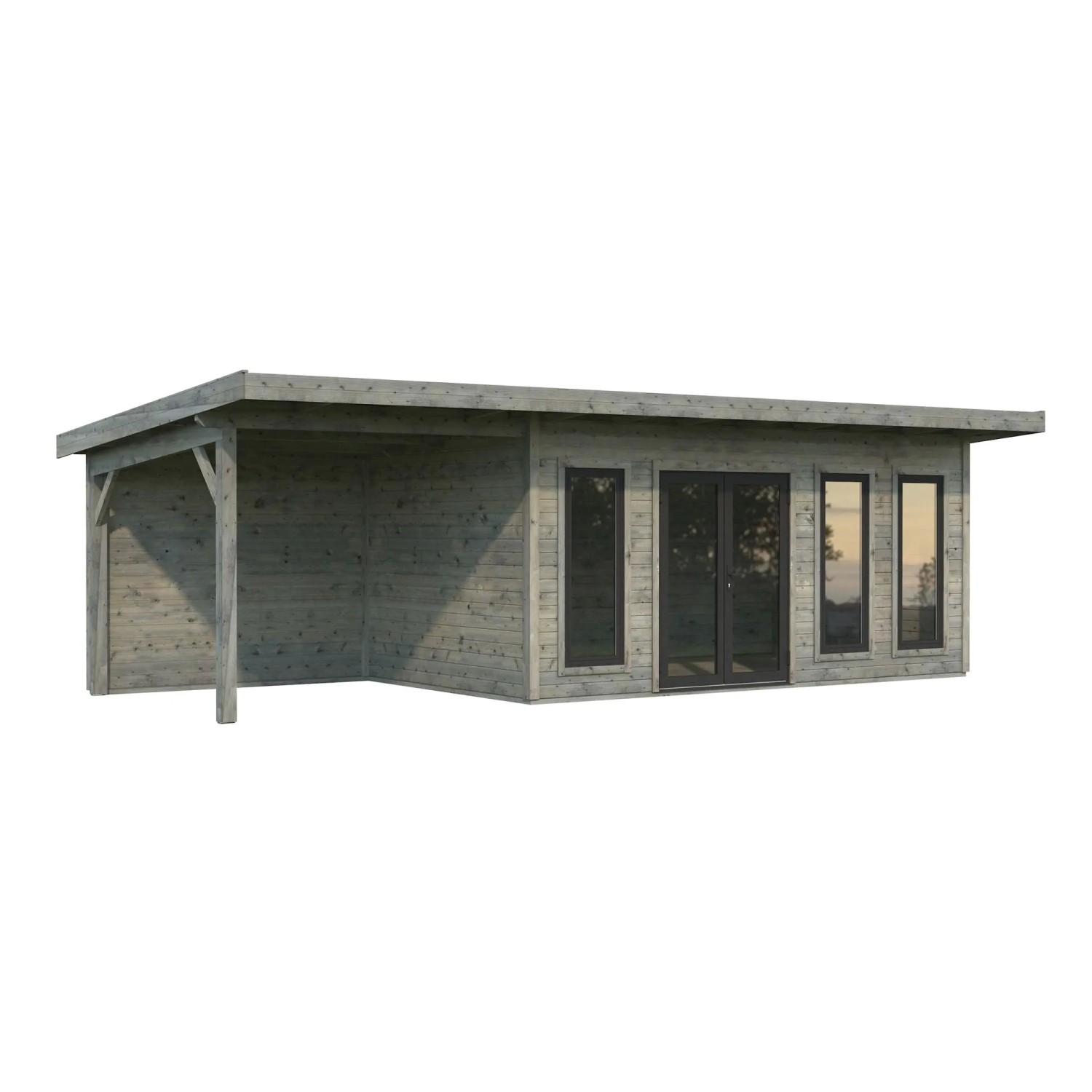 Palmako Holz-Gartenhaus Aurelia Pultdach Tauchgrundiert 833 cm x 300 cm 23,1 m²