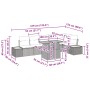 vidaXL Garten-Sofa-Set 7-tlg grau Poly Rattan mit Maßen für Planung