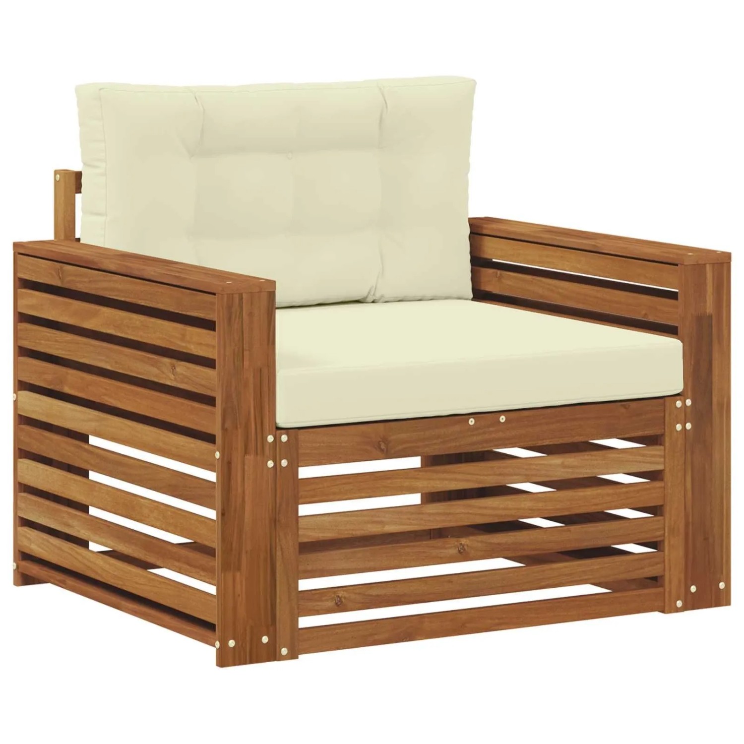 vidaXL Outdoor-Sofagarnitur Massives Akazienholz und Polyester Natur 3436400
