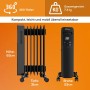 Schwarzer TroniTechnik Ölradiator TT OR 307 mit 7 Rippen, 1500W, WiFi und Rollen. Elektrisches Heizgerät.