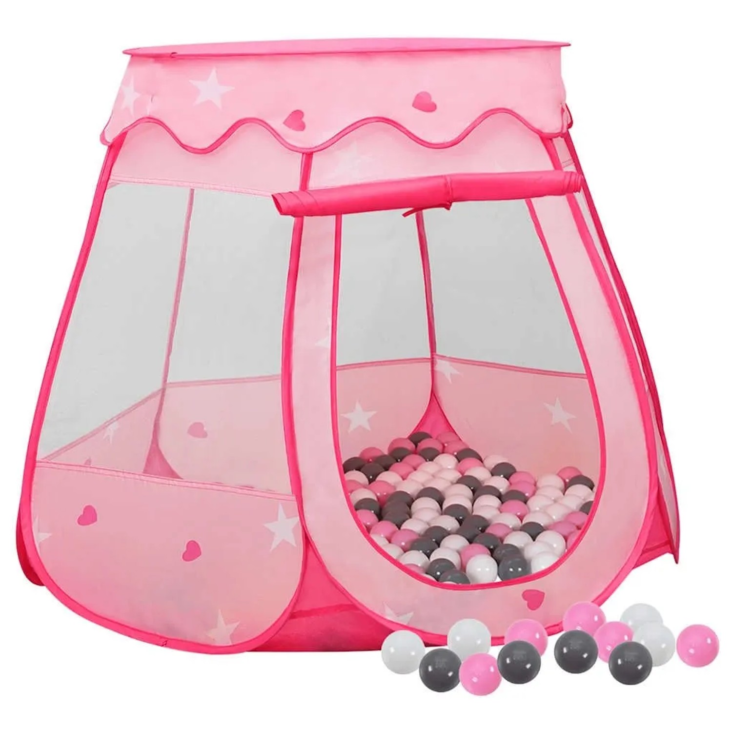 vidaXL Kinder-Spielzelt mit 250 Bällen Rosa 102x102x82 cm 3107726