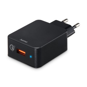 Schwarzes Hama Schnellladegerät USB-A, 19,5 W für Hausautomation.