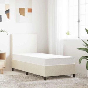 Weiße vidaXL Kindermatratze 80x160 cm mit Bonnell-Federkern, Härte Mittel, auf einem Bett im Schlafzimmer.