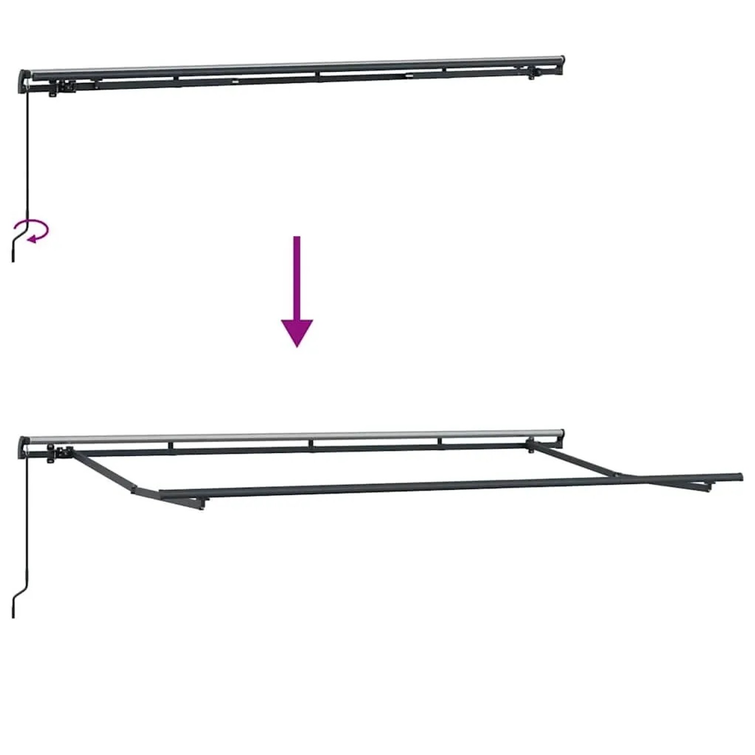 vidaXL Einziehbare Markise Anthrazit 350 x 200 cm 3329658_11