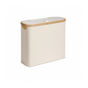 Relaxdays Toilettenpapier Aufbewahrung Polyester Bambus Beige für 12 Rollen 38 cm x 43 cm x 17 cm 0,6 kg