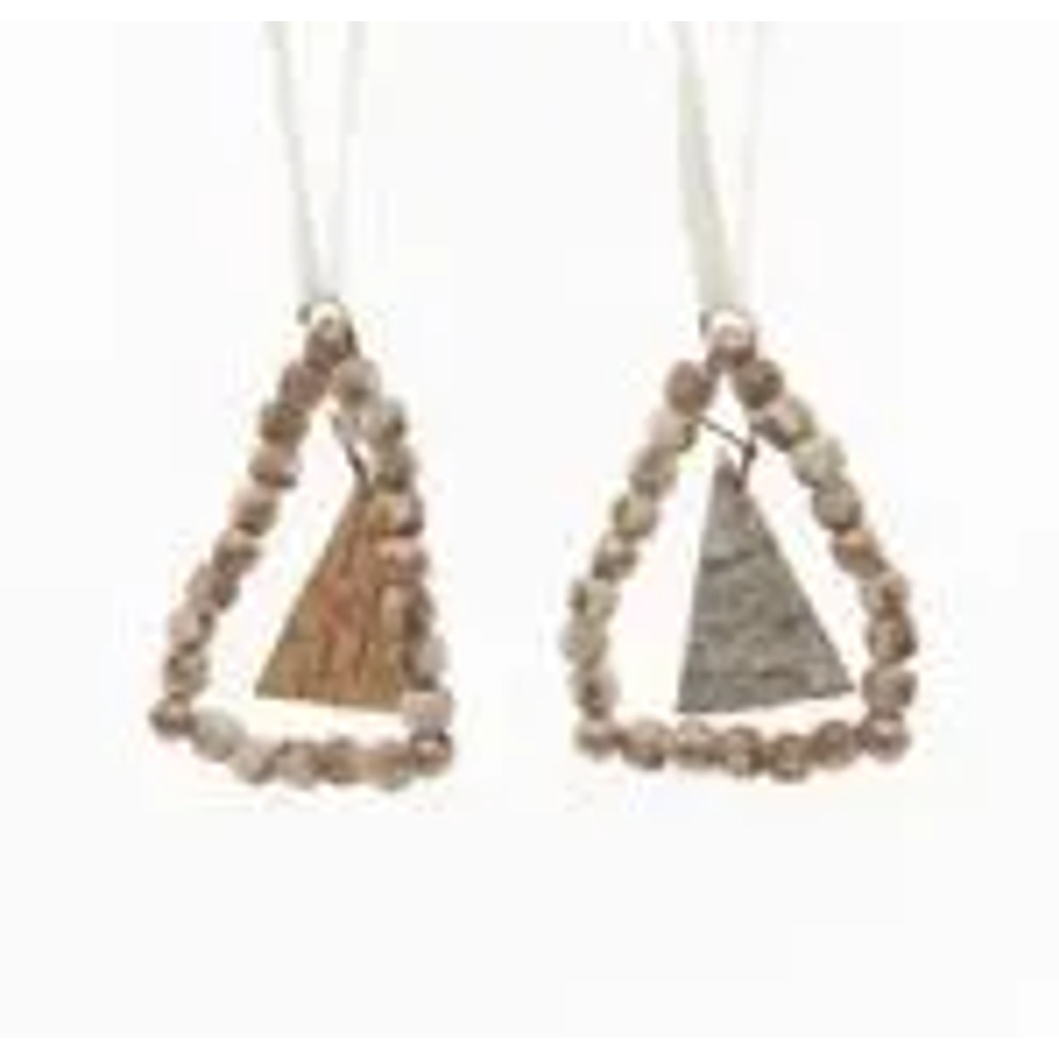 Kaemingk Baumhaenger Baumschmuck Christbaumschmuck Mit Perlen Geschenkhaenger Holz 2er Set