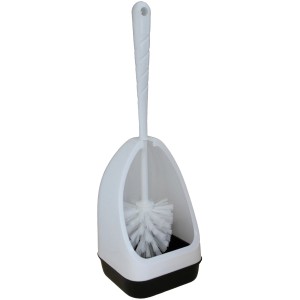 Bürstenmann WC-Garnitur in Weiß/Schwarz: WC-Bürste mit Halter für das Badezimmer.