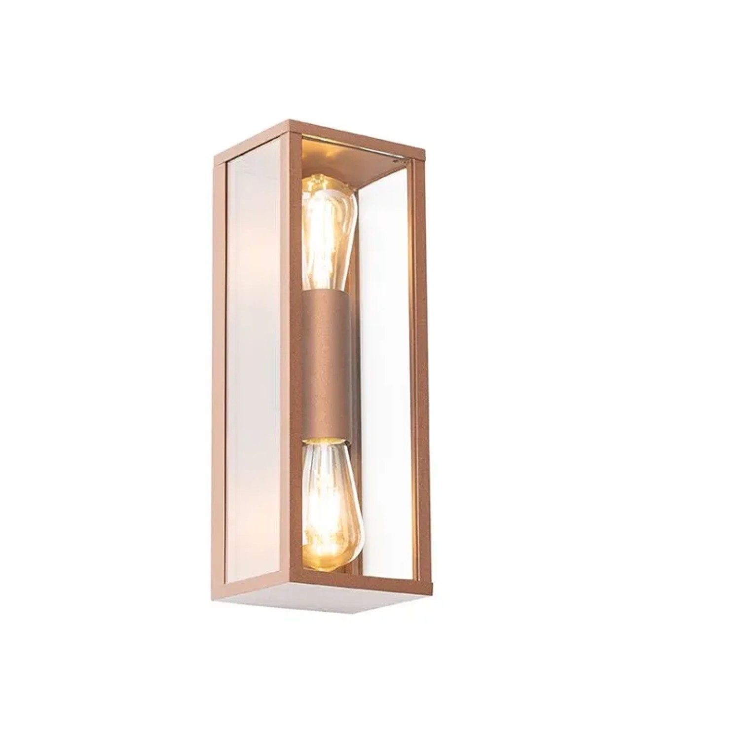 QAZQA Industrielle Wandleuchte rostBraun 38 cm 2 Flammig IP44 Charlois