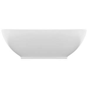 vidaXL Luxuriöses Ovales Waschbecken Matt Weiß 40x33 cm Keramik 146921