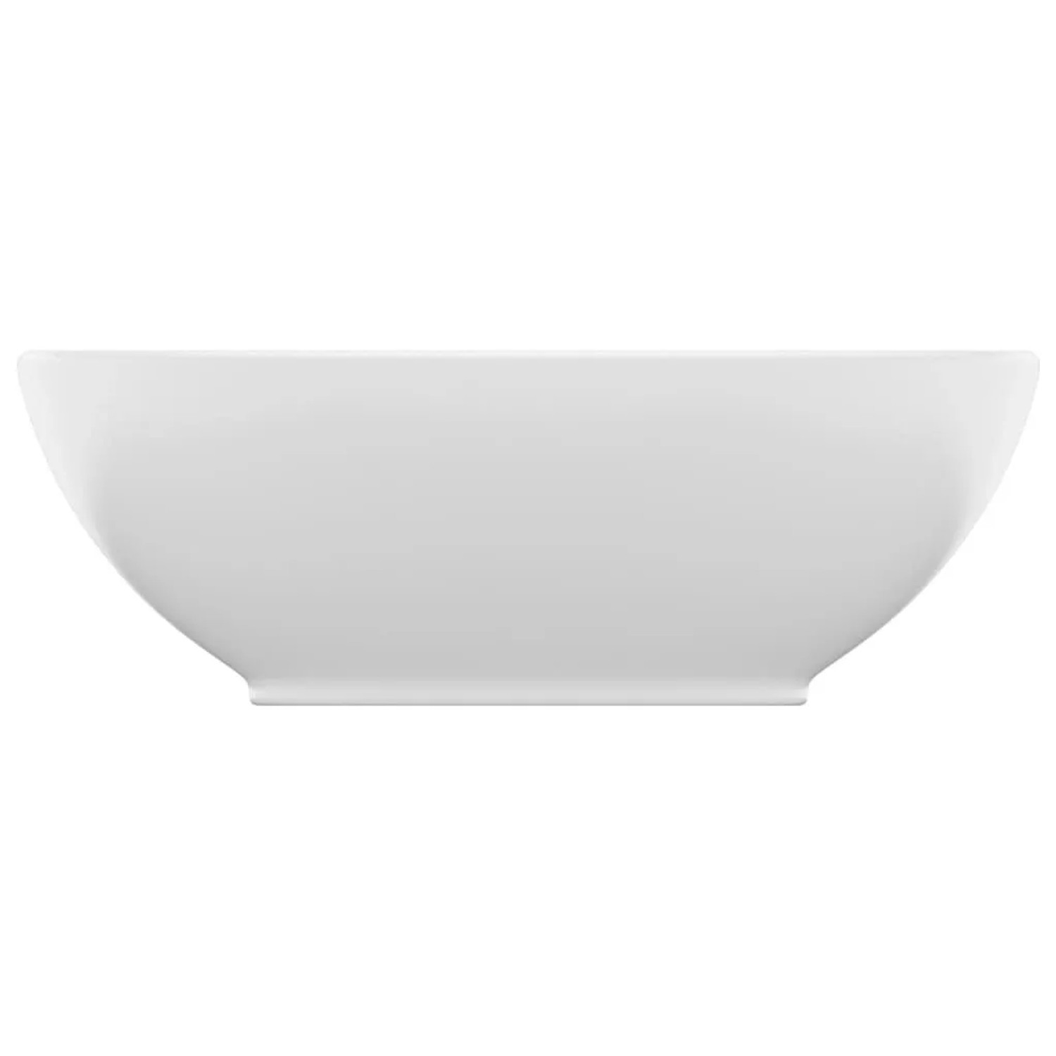 Luxuriöses ovales Aufsatzwaschbecken aus mattweißer Keramik. Elegantes Design für Ihr Bad.