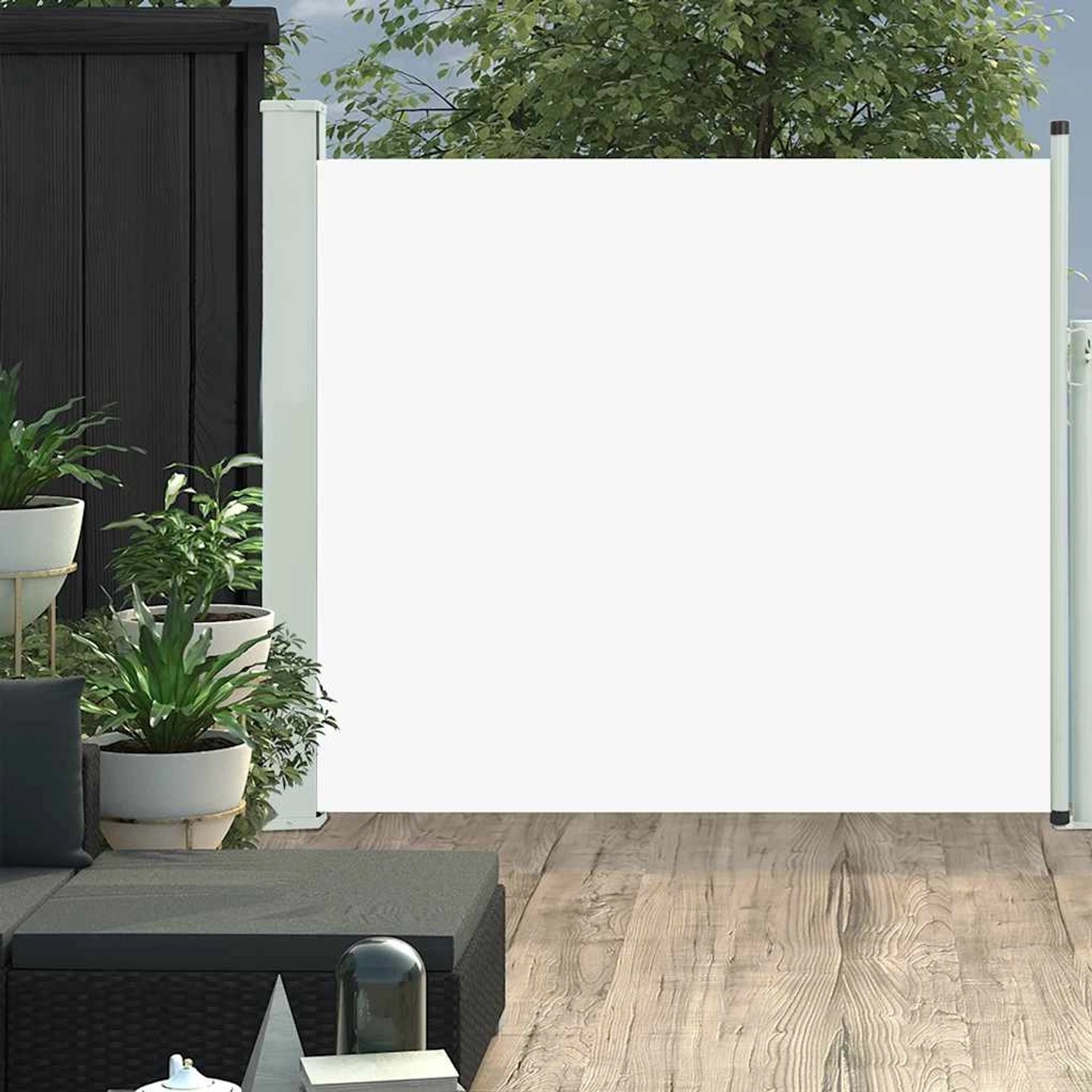 furnicato Ausziehbare Seitenmarkise 100x300 cm Creme günstig online kaufen