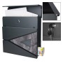 ML-Design Standbriefkasten mit Zeitungsfach und Pfosten, Edelstahl Silber, Detailansichten.
