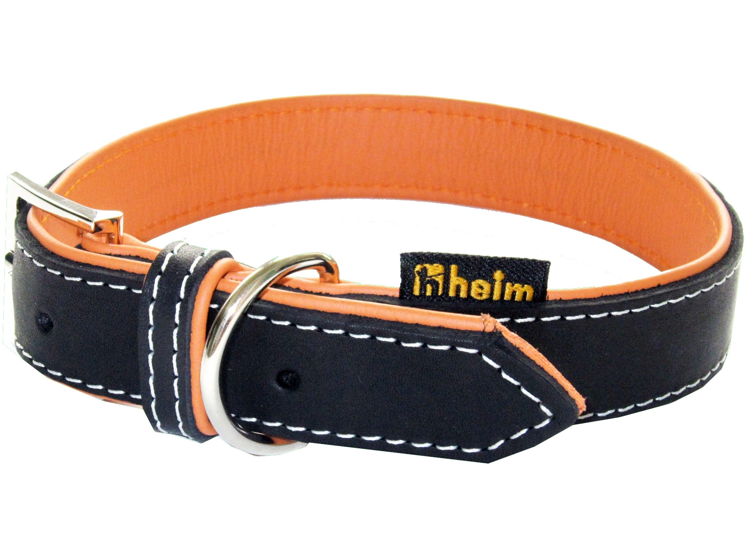 Gerolltes Hundehalsband Aus Leder – 40,6 Cm, Schwarz, Klassisch & Hautfreundlich