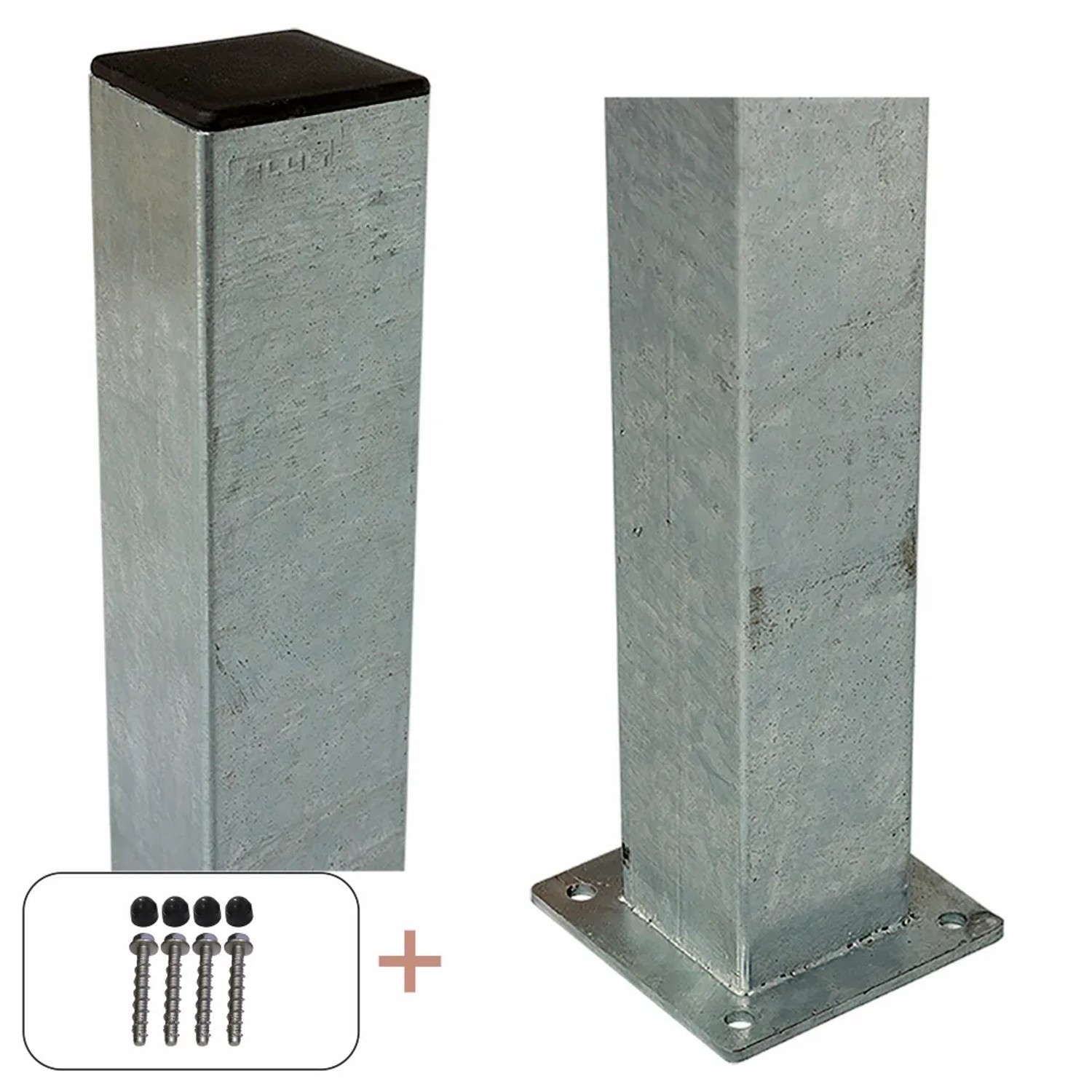 Zaunpfosten Stahl feuerverzinkt 8 cm x 8 cm x 132 cm