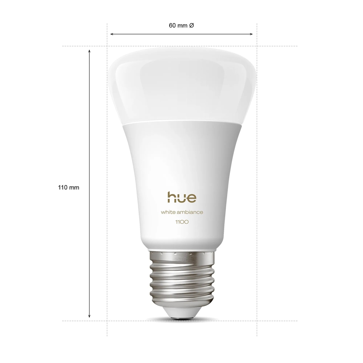 Philips Hue E27 LED-Lampe, 8,1W, 1100lm, White Ambiance, 1er-Pack. Smarte Beleuchtung für Ihr Zuhause.