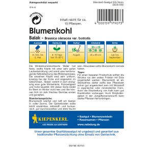 Kiepenkerl Blumenkohl Balak Samenpackung, Winterblumenkohl für frühe Ernte.