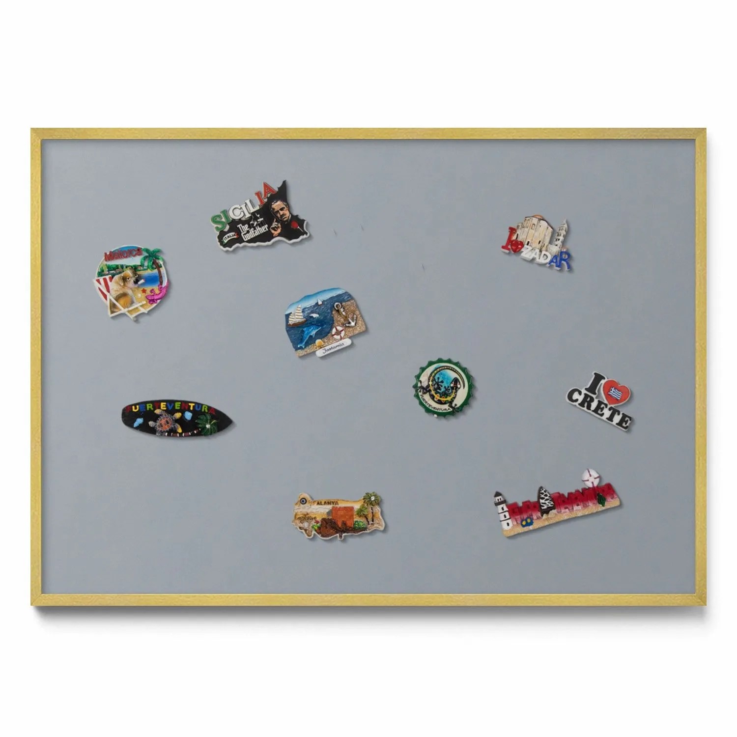 Tulup Magnettafel Magnettafel Metall mit Rahmen Farbe Grau 100x70 cm Reisem günstig online kaufen