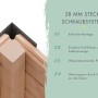 Detailansicht Karibu Gartenhaus Domingo: 28mm Steck-Schraubsystem mit Stahlecken für einfache Montage.