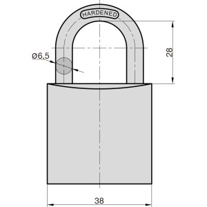 Lila Basi Vorhangschloss VHS 619 mit 2 Schlüsseln und Aluminiumgehäuse, gravurfähig.