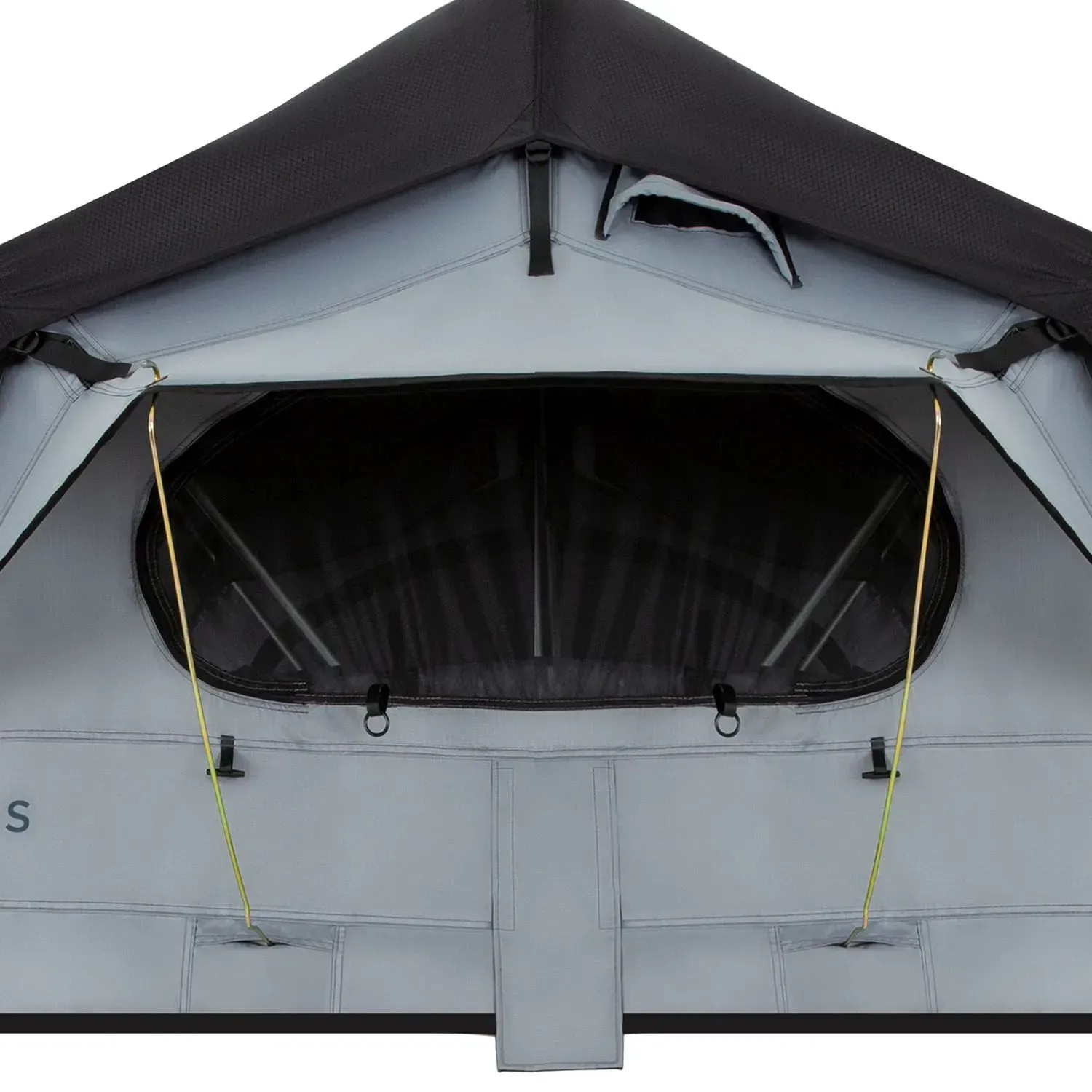 Juskys Autodachzelt Lago, 120x210 cm, schwarz-grau. Campingzelt mit Fenster und Moskitonetz.