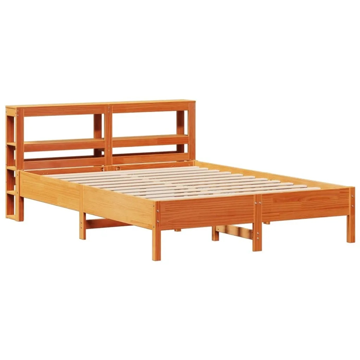vidaXL Massivholzbett ohne Matratze Wachsbraun 135x190 cm Kiefernholz 33061 günstig online kaufen