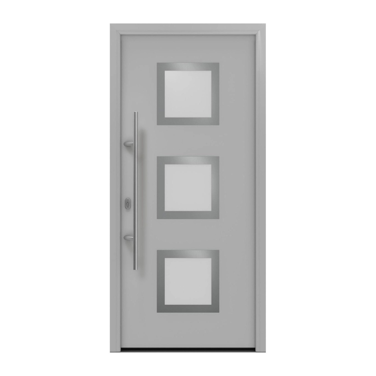 EcoStar Haustür Isopro IP 810S Weißaluminium 110 cm x 210 cm DIN L günstig online kaufen