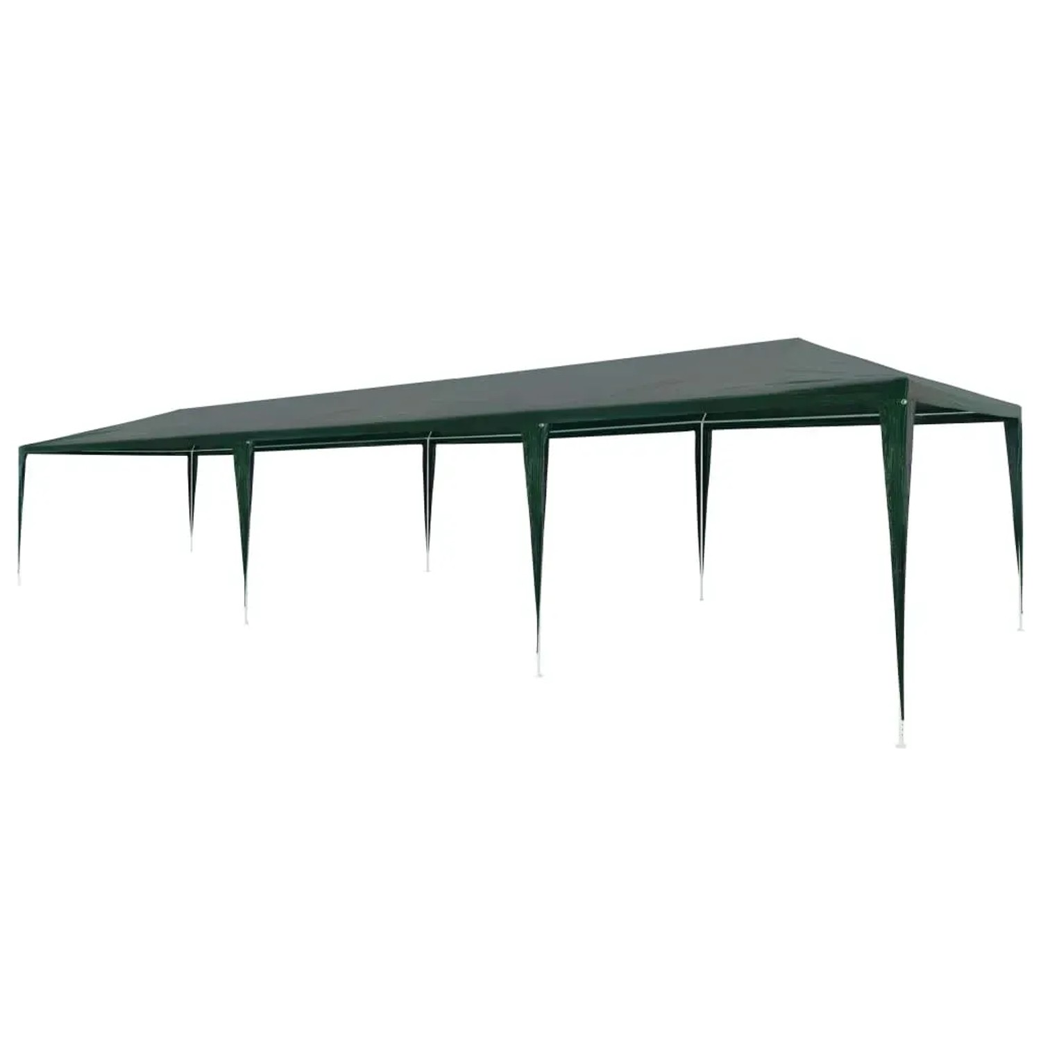 Grünes vidaXL Partyzelt 3x9 m aus PE, ideal für Gartenpartys und als Sonnenschutz.