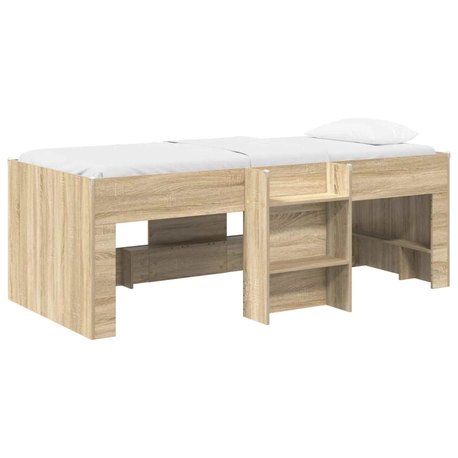 vidaXL Kinder Etagenbett mit Leiter Sonoma 90 x 200 cm Holzwerkstoff 3422557