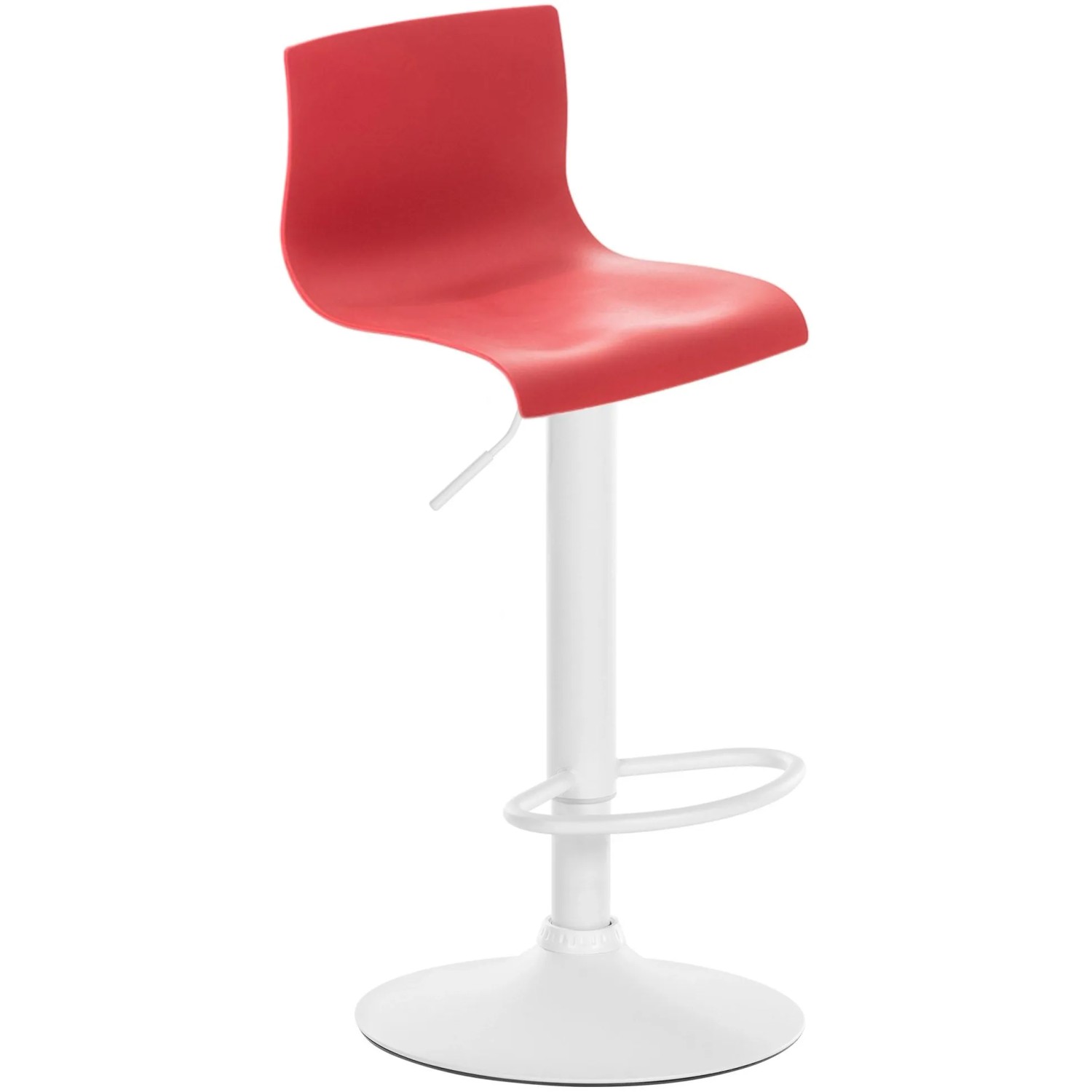 DELUKE Barhocker PESAN Kunststoff Rot 39x36x84cm Weiß Barstuhl Höhenverstellbar Mit Lehne Drehbar Tresenhocker Tresenstuhl
