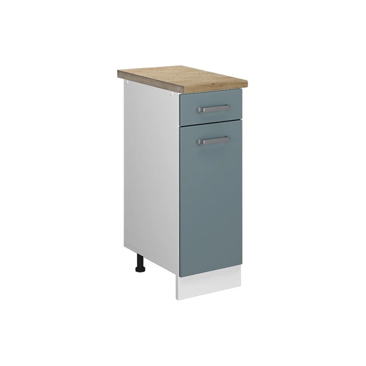 Vicco Küchenunterschrank R-Line Schubladenschrank für die Küche Blau-Grau Weiß 30 cm AP Eiche