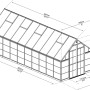 Technische Zeichnung: Palram Canopia Balance 8x20 Gewächshaus, Maße 607x244cm.