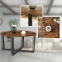Runder holz4home Couchtisch Indie im Industrie-Stil mit schwarzem Metallgestell.
