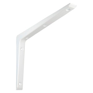 Weiße OBI Alukonsole Bea, 200x300 mm, zur Befestigung von Regalböden.