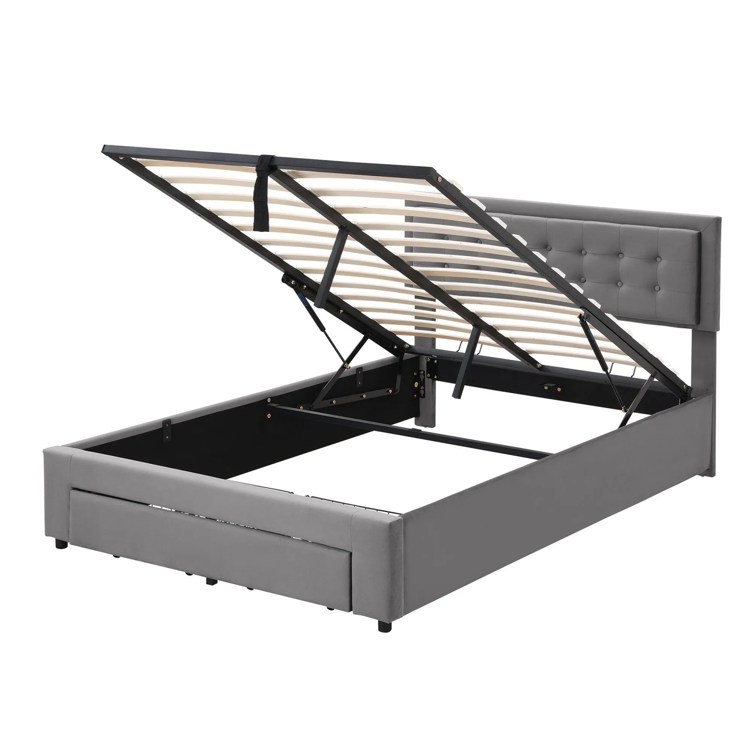 Okwish Polsterbett 140×190 Doppelbett Mit 2 Schubladen Ohne Matratze