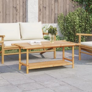 vidaXL Couchtisch aus Bambus (110x55x45 cm) für Wohnzimmer oder Terrasse.