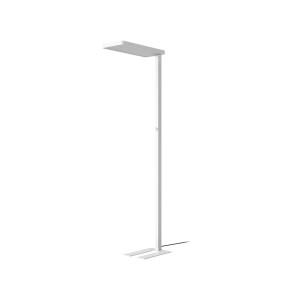 Moderne, dimmbare LED-Stehlampe Timon in Weiß für Arbeitszimmer/Büro.