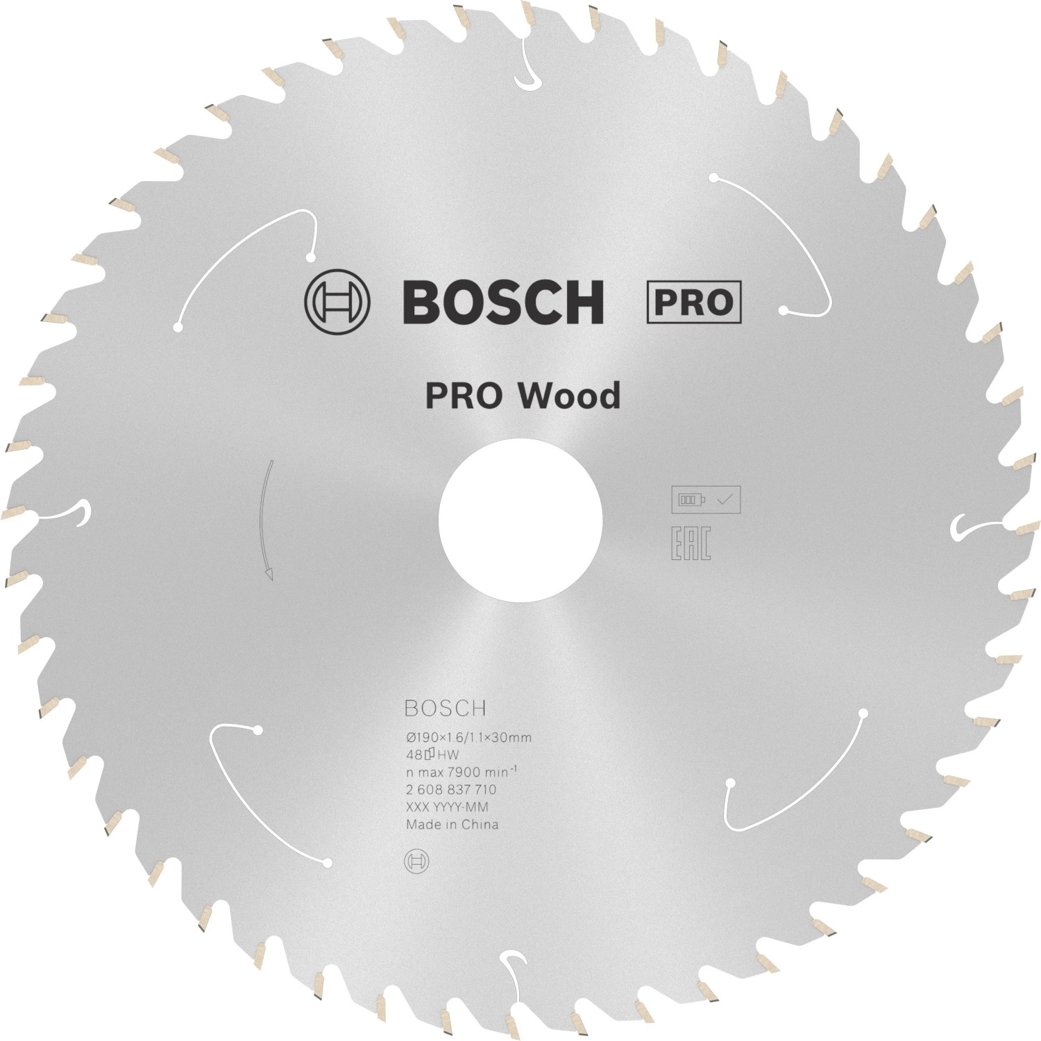 Bosch Kreissägeblatt für Akkusägen Standard für Holz 48 Zähne Ø 190