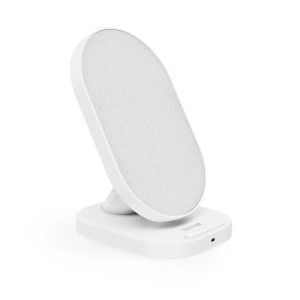 Hama QI-FC10S-Fab Wireless Charger: Kabellose Ladestation in Weiß für Smartphones.