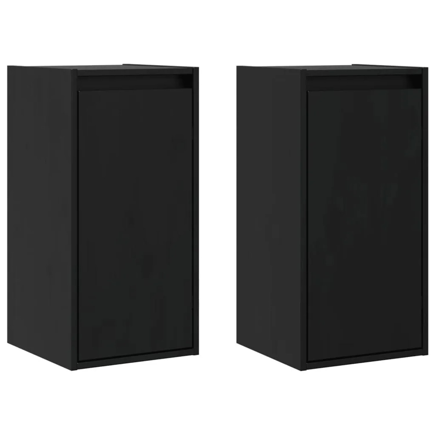 vidaXL Wandschränke 2 Stk Schwarz 30x30x60 cm Massivholz Kiefer 813494