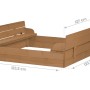 Robuster, klappbarer Sandkasten aus Holz mit Sitzbank in Natur. Ideal für Kinder zum Spielen im Garten.