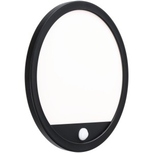 Runde Paulmann LED-Außendeckenleuchte Lamina mit PIR-Sensor, schwarz.
