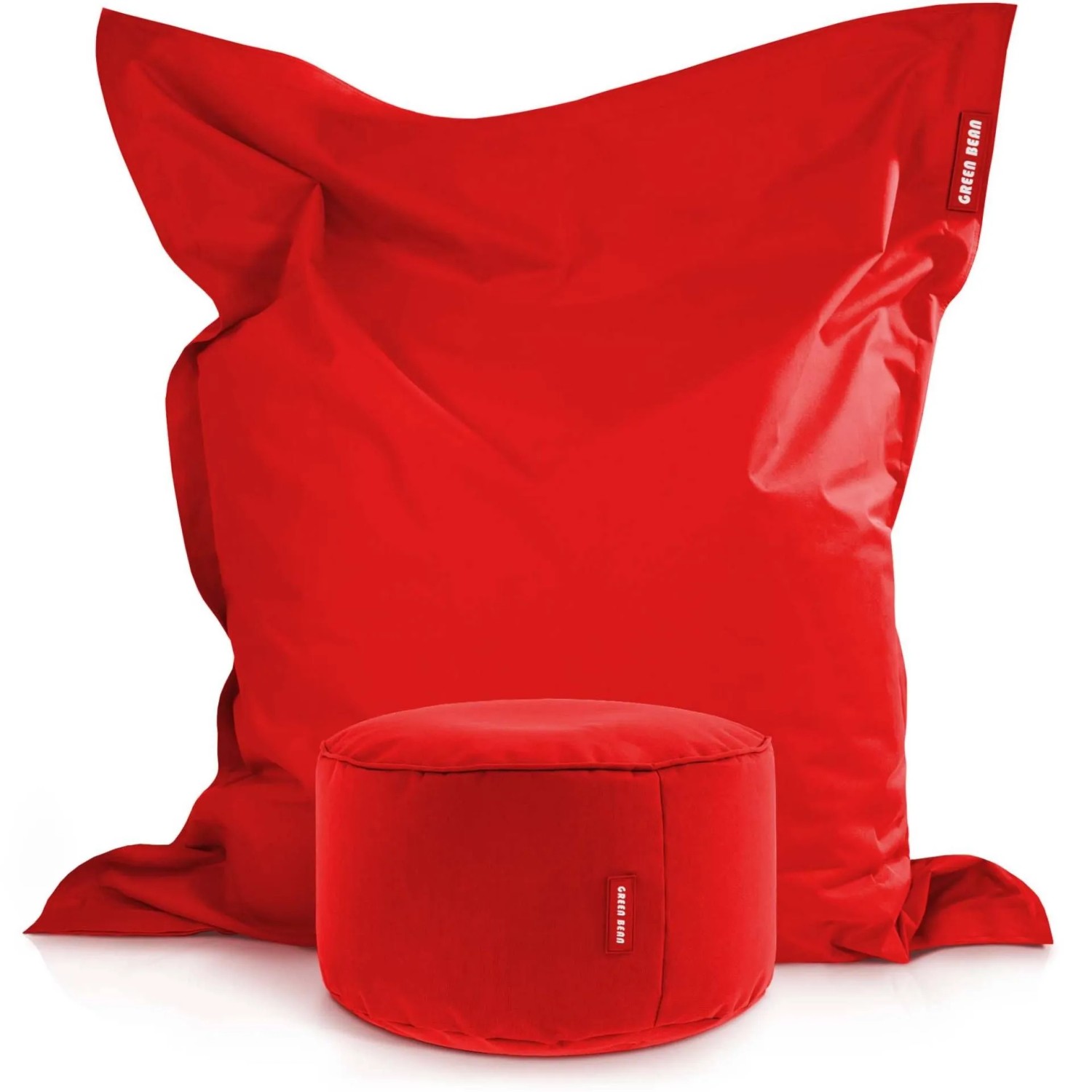 Green Bean Sitzhocker 2er Set Square + Stay 140 x 180 x 25 cm Wetterfest Rot