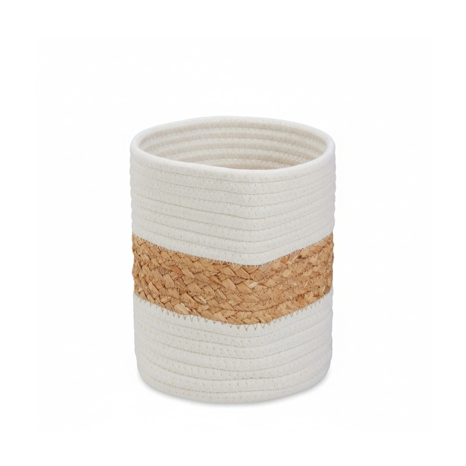 Relaxdays Aufbewahrungskorb Baumwolle Wasserhyazinthe Creme Natur Faltbar 20 cm x 18 cm 270 g