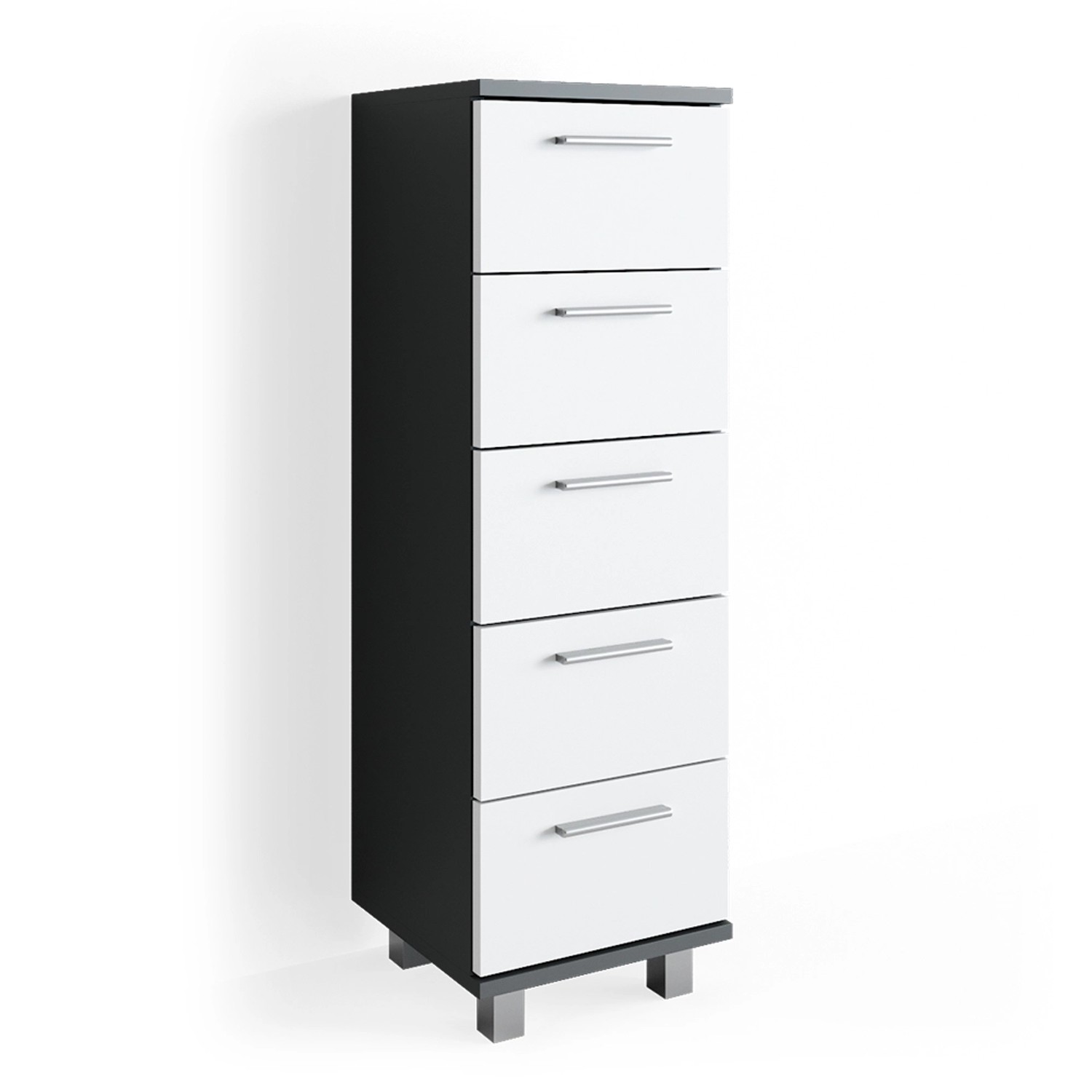 Vicco Badschrank Ilias Anthrazit/Weiß 30 x 95 cm