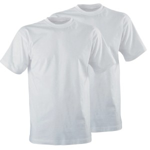 Safety&More T-Shirts, American Style, Doppelpack, Weiß, Größe M. Arbeitskleidung aus Baumwolle.