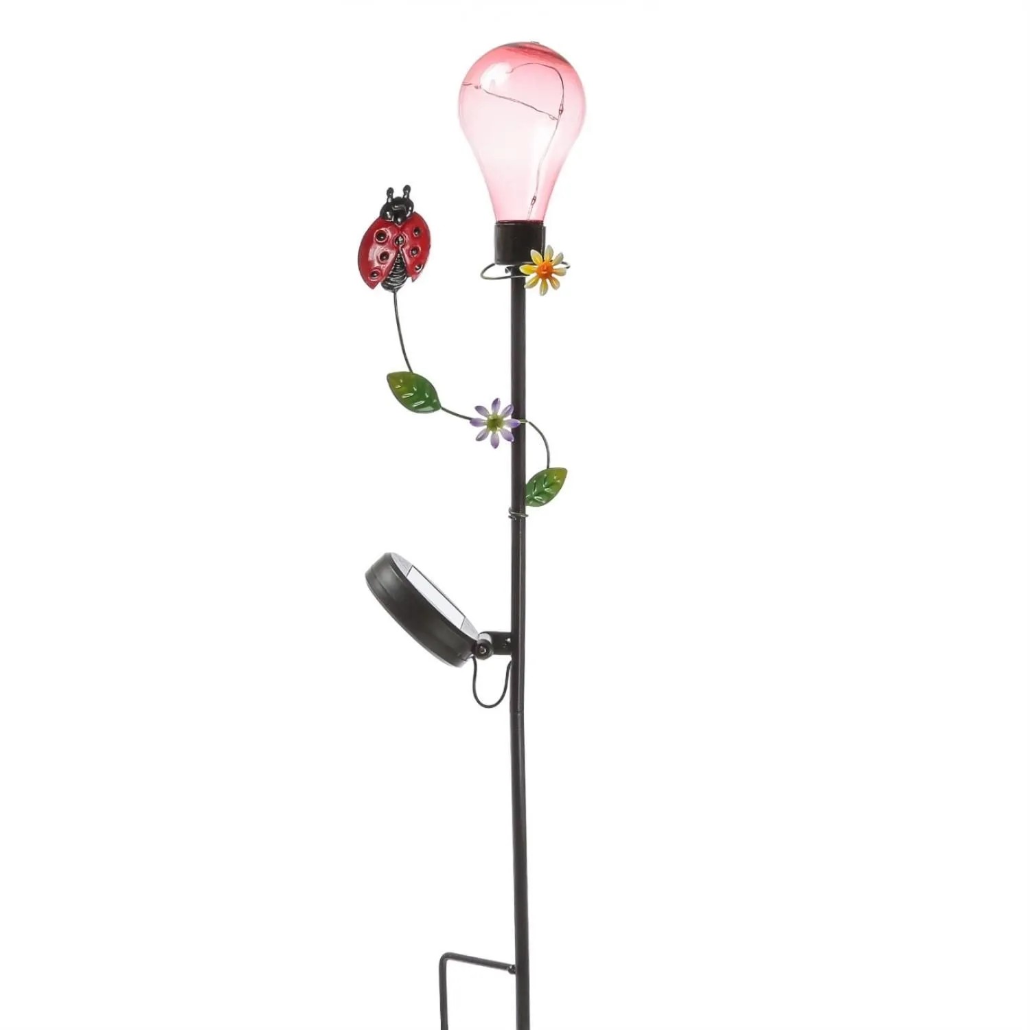 Marelida LED Solar Gartenstecker Marienkäfer Erdspieß Glühbirne Für Garten Balkon H 84cm