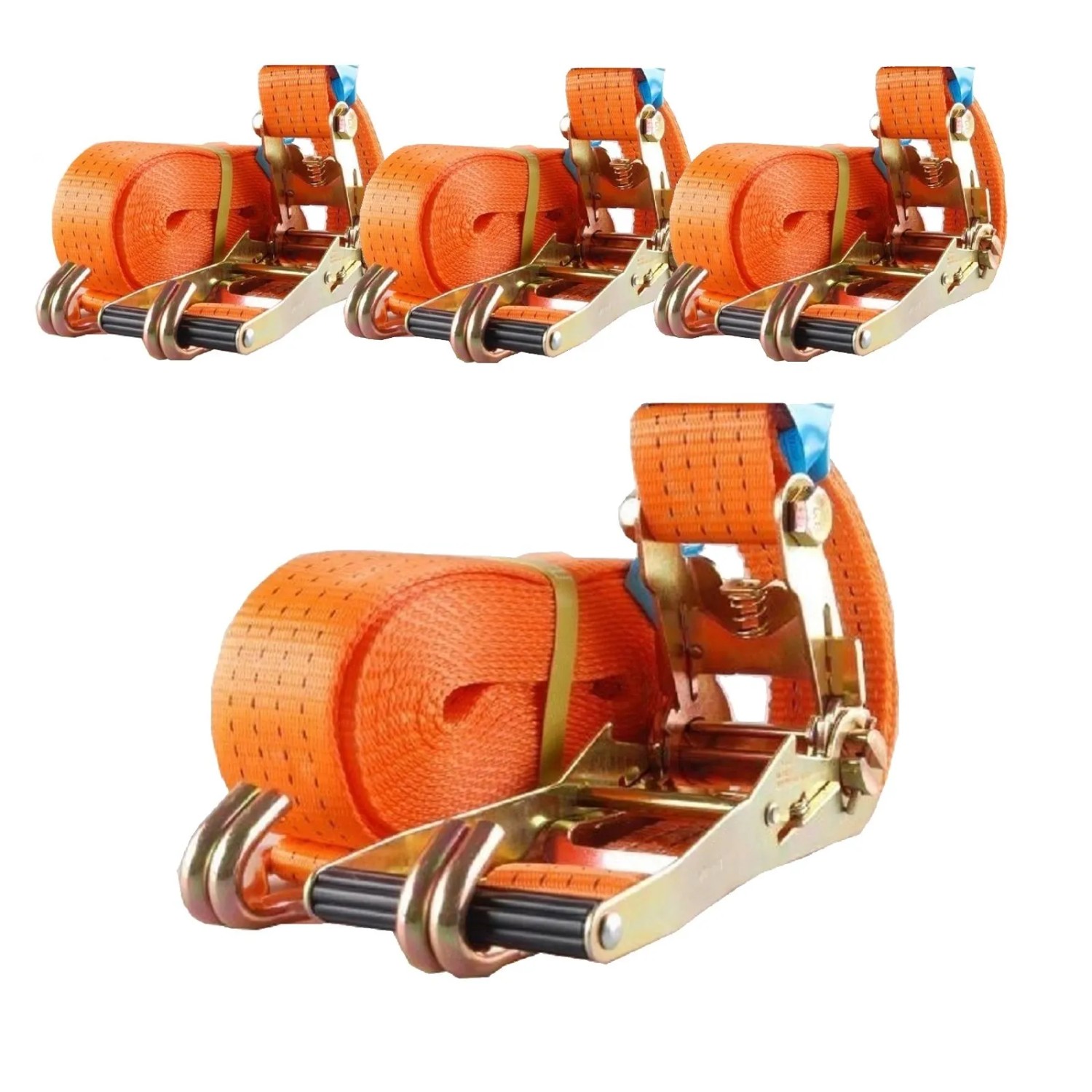 TRUTZHOLM 4x Profi Ratschen Spanngurt 2 Teilig 8m 4t 4000kg TÜV/GS Orange